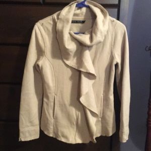 Blanc Noir ruffle front hoodie petite small